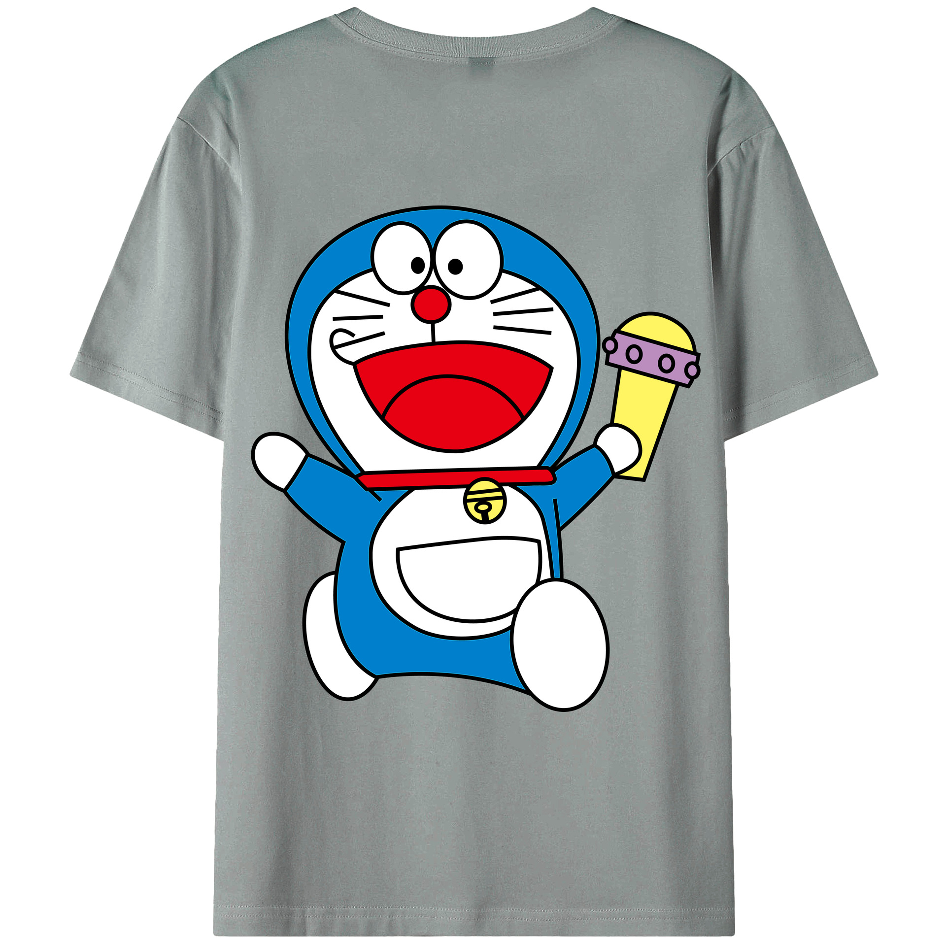（画像用） ドラえもん Doraemon 綿100％ メンズ半袖Tシャツ（バックプリント） 通気性